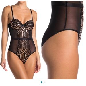 Sequin panel bodysuit. Size large